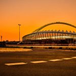 Moses Mabhida Stadion beim Sonnenuntergang
