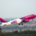 Wizz Air Flieger im Flug