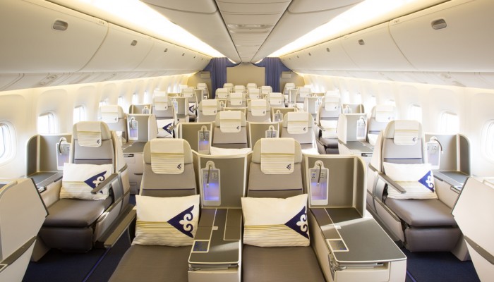 Passagiere können ihre Wunschsitze in der Business Class vorab buchen. Foto: Air Astana