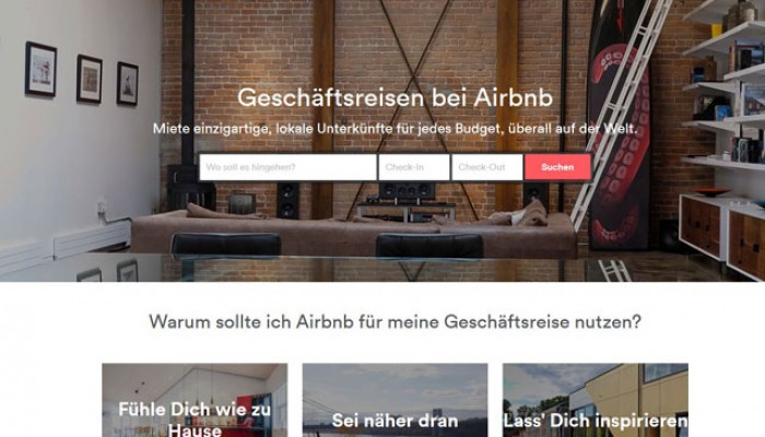 Screenshot von www.airbnb.de/business-travel