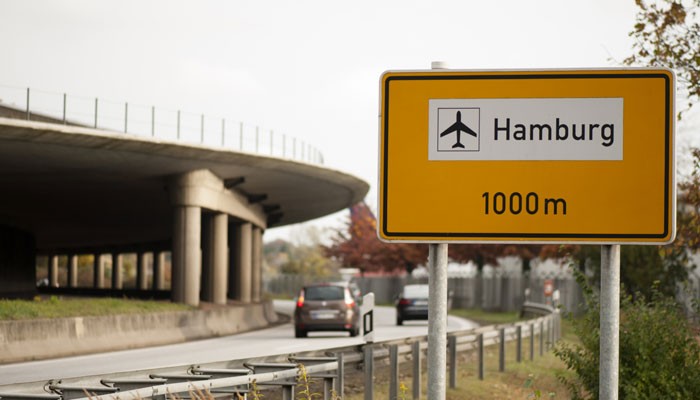 Zufahrt zum Flughafen Hamburg