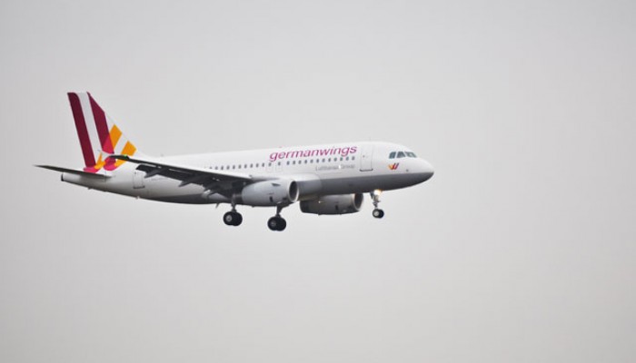 Maschine von Germanwings in der Luft