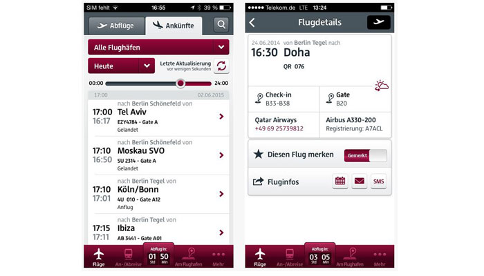 Screenshot iTunes "Berlin-Airport"-App