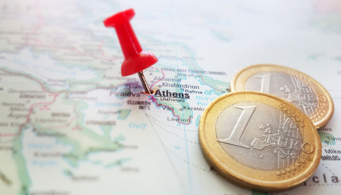 Karte Griechenland Euro-Münzen