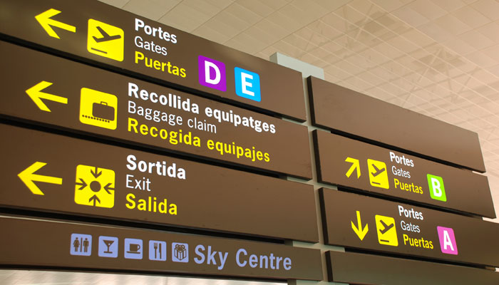Flughafenschilder spanisch