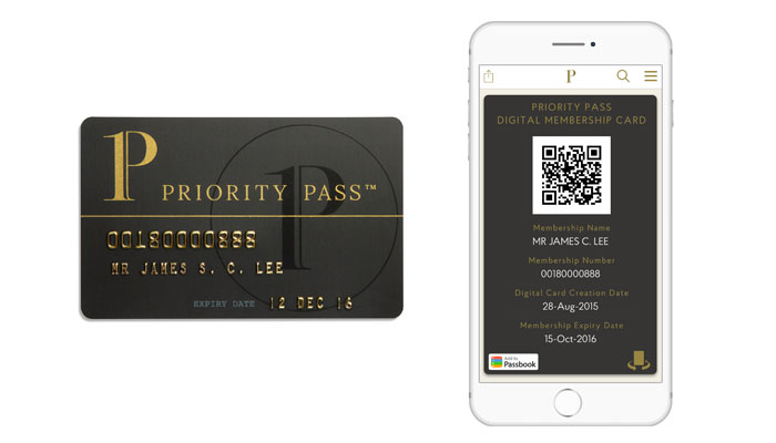 „Priority Pass“ Karte und App
