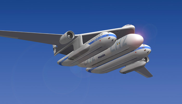 Modell "Clip-Air" in der Luft