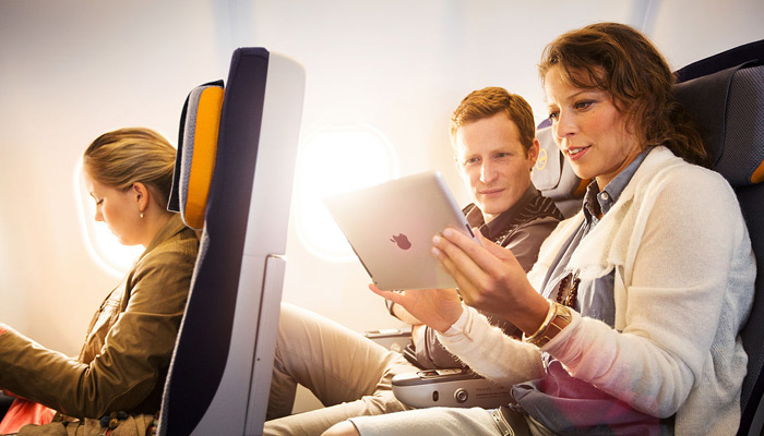 Passagiere dürfen Laptops auf US-Flügen ins Handgepäck nehmen. Foto: Lufthansa