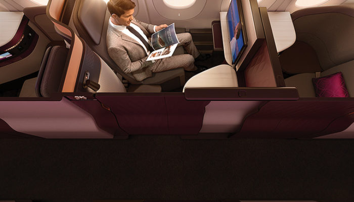 Die neue Q-Suite von Qatar Airways. Foto: Qatar Airways