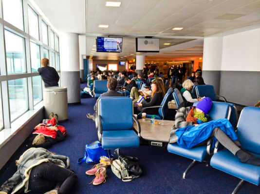 People Sleeping On The Floor At Jfk Airport New York Business