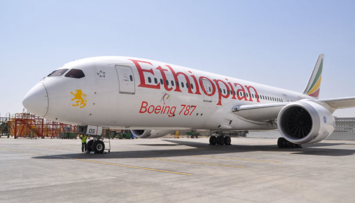Die Boeing 787 der Ethiopian Airlines