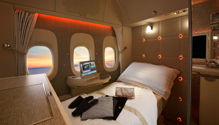 die Suite in der First Class bei Emirates. Foto: Emirates