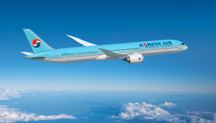 So sieht sie aus: die Boeing 787-10 mit Korean-Air-Lackierung. Foto: Korean Air