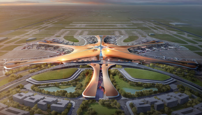 Das neue Terminal von Star-Architektin Zaha Hadid. Foto: Render by Methanoia © Zaha Hadid Architects