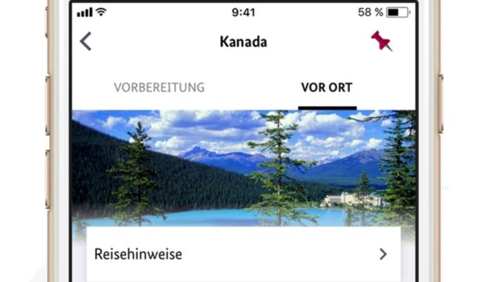 Die Sicher Reisen App des Auswärtigen Amts. Screenshot: AA