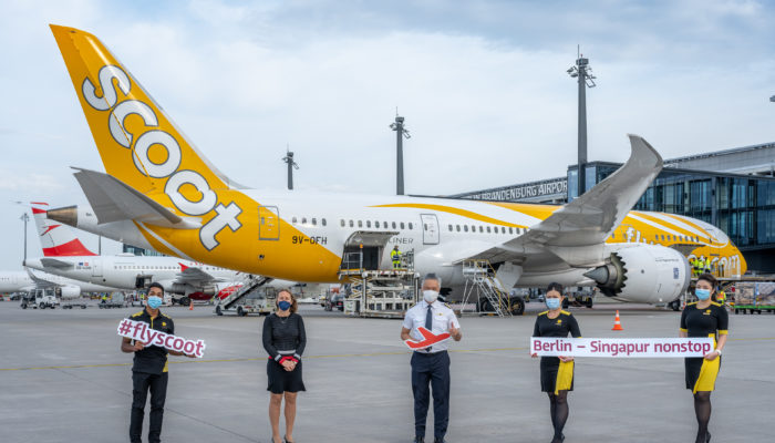 Scoot fliegt bald wieder täglich von Berlin nach Singapur. Foto: Günter Wicker/Flughafen Berlin Brandenburg GmbH