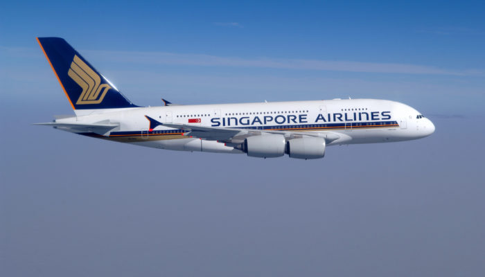 Die A380 von Singapore Airlines