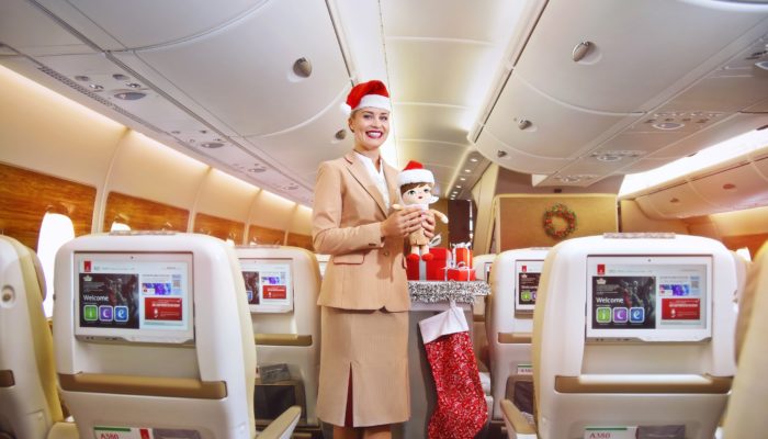 Emirates: Weihnachtsüberraschungen für alle Passagiere. Foto: Emirates