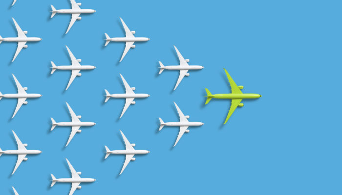 Immer mehr Airlines machen ihre Firmenkundenprogramme grüner. Grafik: iStock