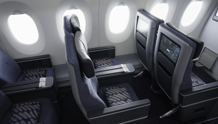 Die neue Premium Economy Class in der A350 von Finnair. Foto: Finnair