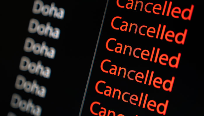 Annullierung Flugstreichung Cancelled
