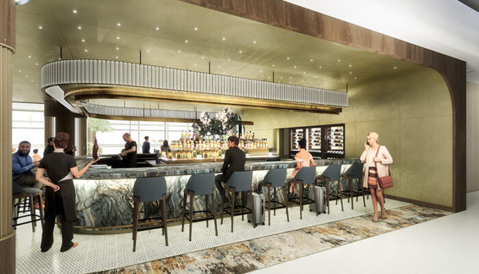 Die Bar in der neuen Premium-Lounge von Delta Air Lines am Flughafen New York-JFK. Foto: Delta
